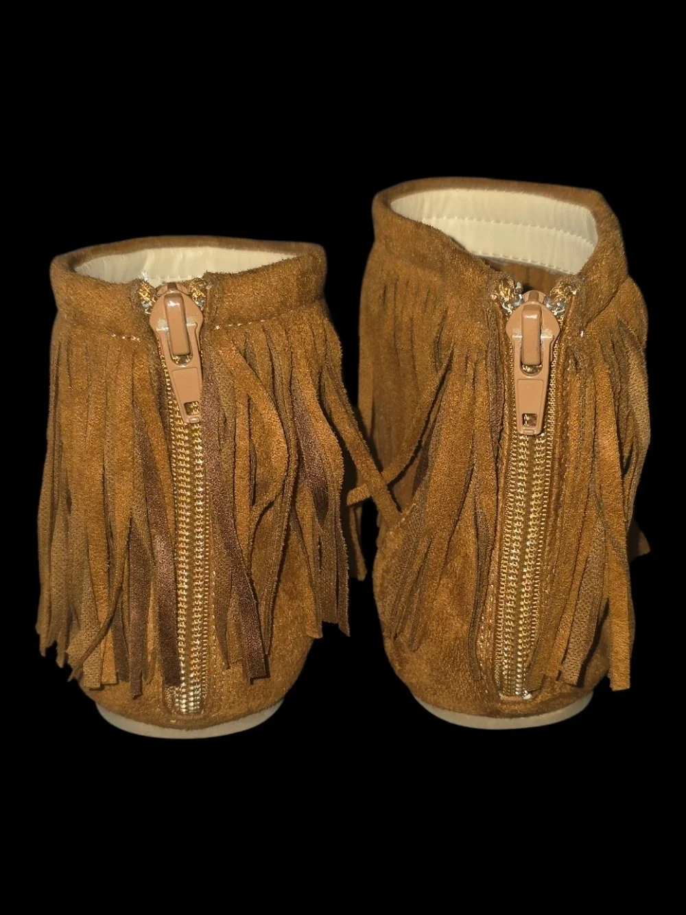 Charlotte Russe Brown Faux Suede Fringe D'Orsay Flats Size 8